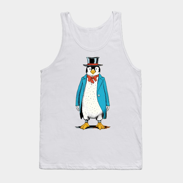 Penguin in blue tuxedo Tank Top by Nosametee